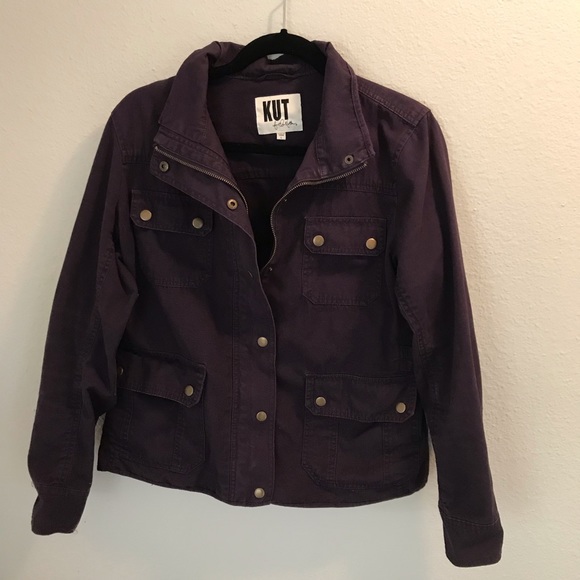 Kut from the Kloth Utility Jacket Large Purple - Picture 2 of 9